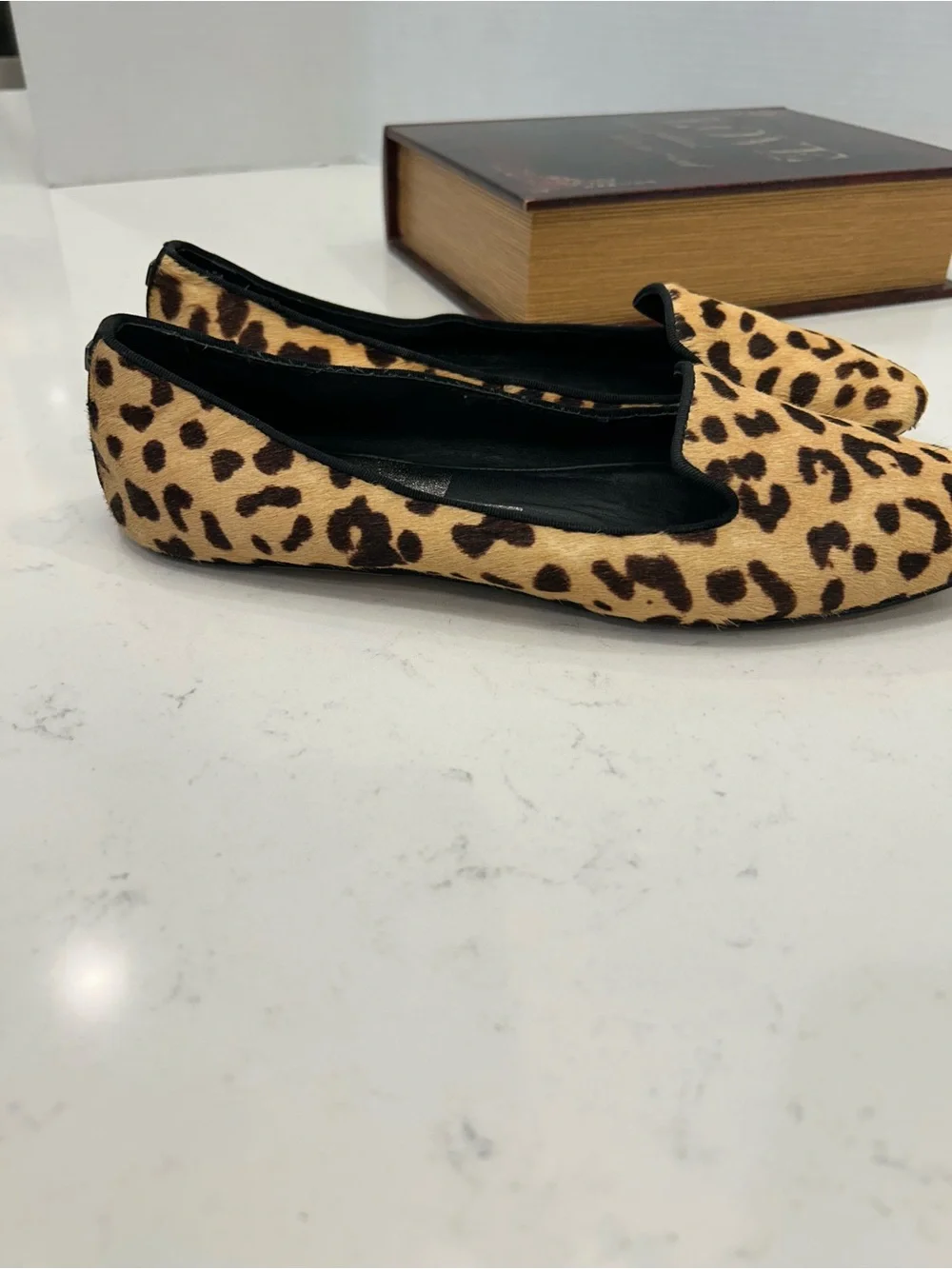 Dolce Vita Leopard Print Slip-On Loafers in Tan and Black